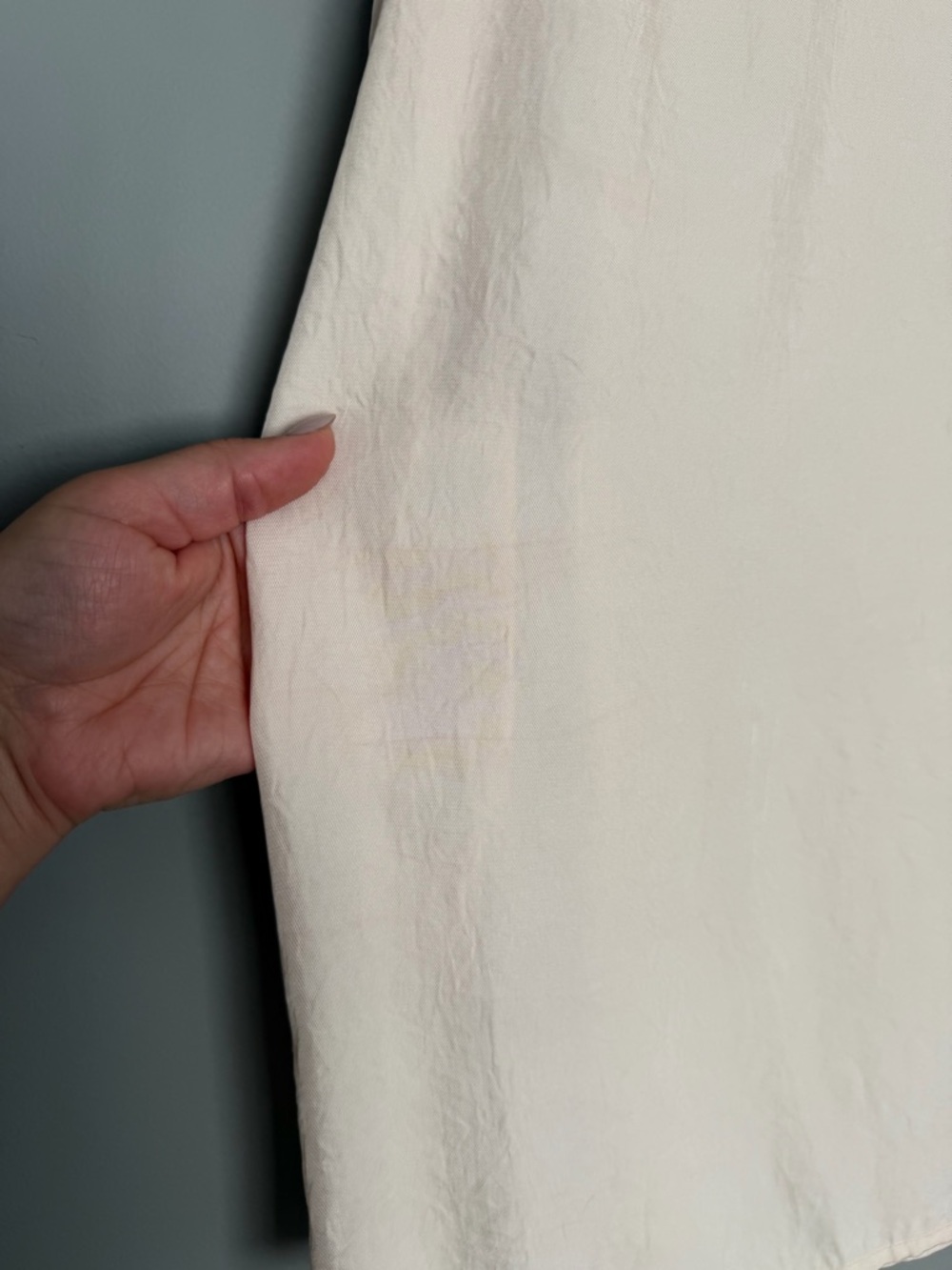 Vince Rib Trim High Neck Side Slit Beige Cream Sleeveless Shell Tank Top - Picture 6 of 13